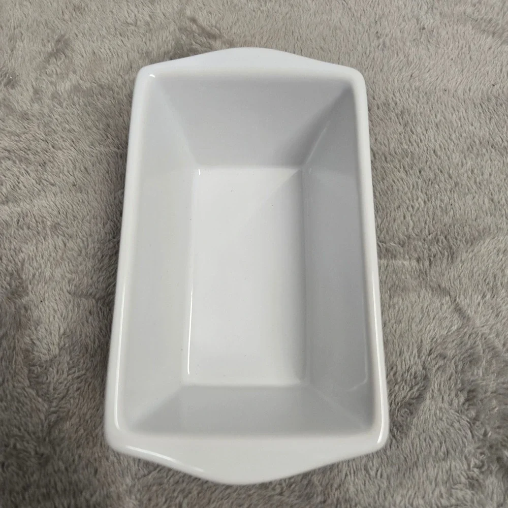 Royal Norfolk Harvest Mini Loaf Pan White Ceramic Gather Pumpkin Sunflower 5in